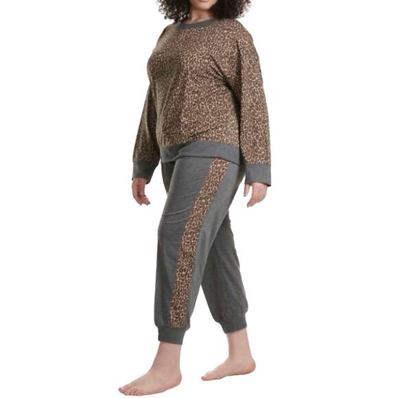 Splendid Pajama Leopard Set Soft 2-piece Ladies Plus Size 3X NEW! - Picture 4 of 5